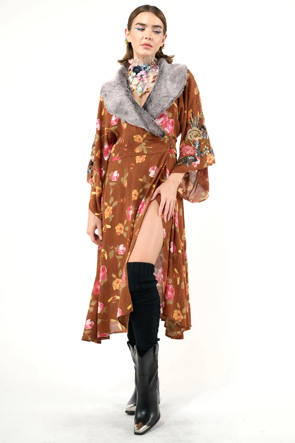 Charlene Princess Of Monaco Kimono Dress sold by Aratta product image thumbnail 3