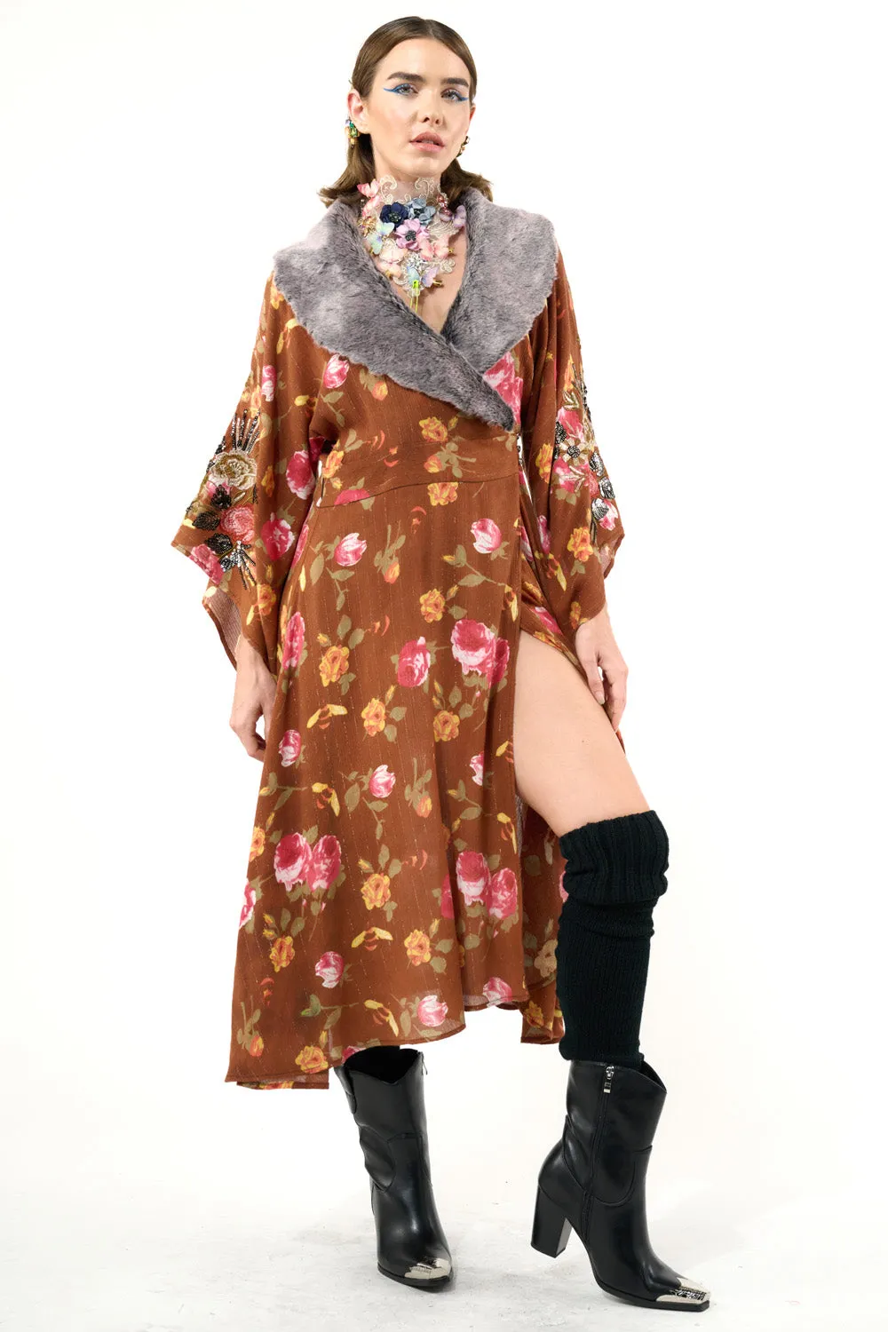 Charlene Princess Of Monaco Kimono Dress sold by Aratta product image thumbnail 4