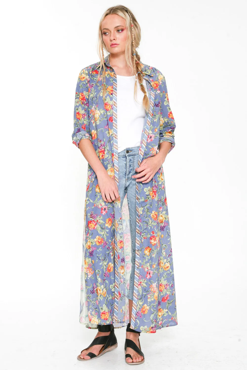 Made Beautifully by S.K. Maxi Shirt Duster sold by Aratta