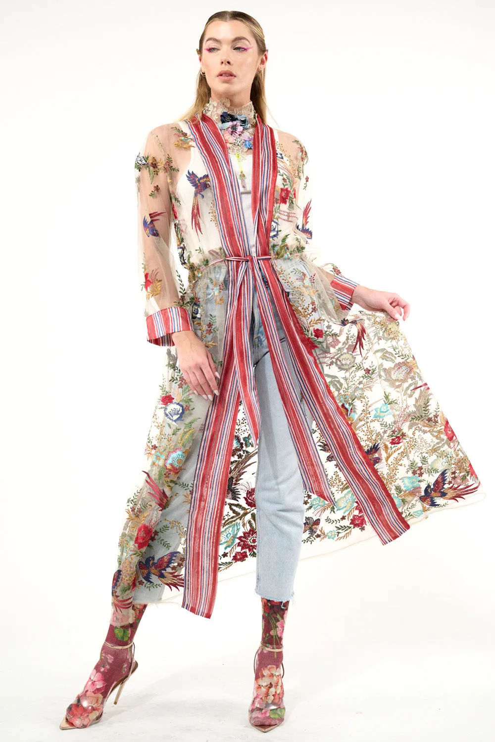 Jade Embroidered Mesh Duster sold by Aratta product image thumbnail 2