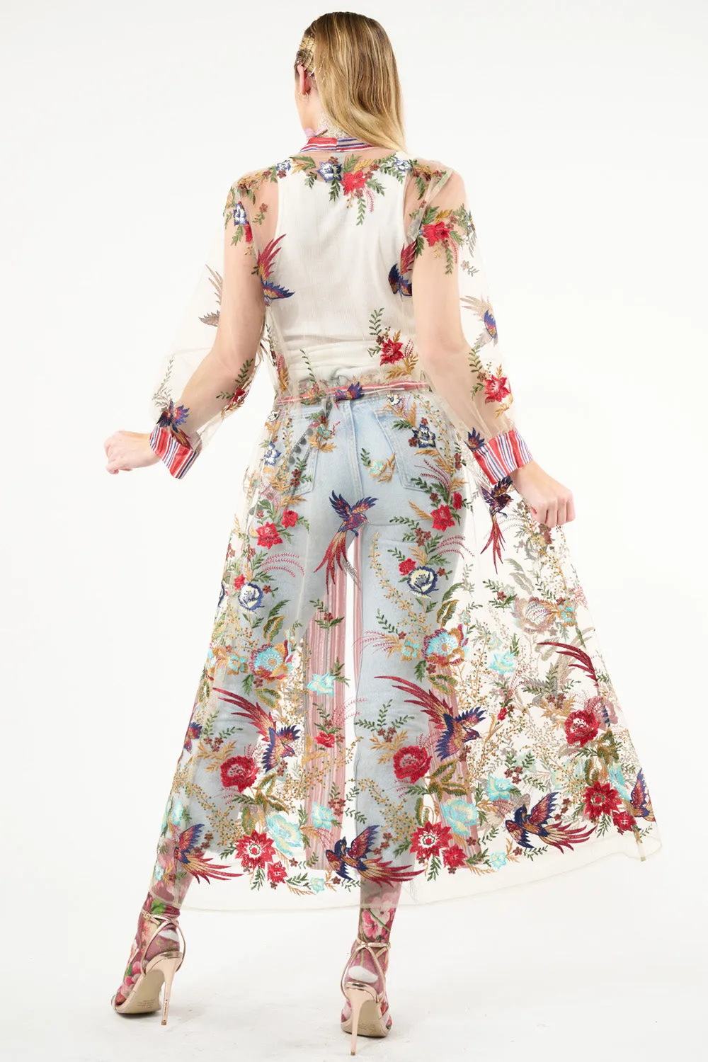 Jade Embroidered Mesh Duster sold by Aratta product image thumbnail 5