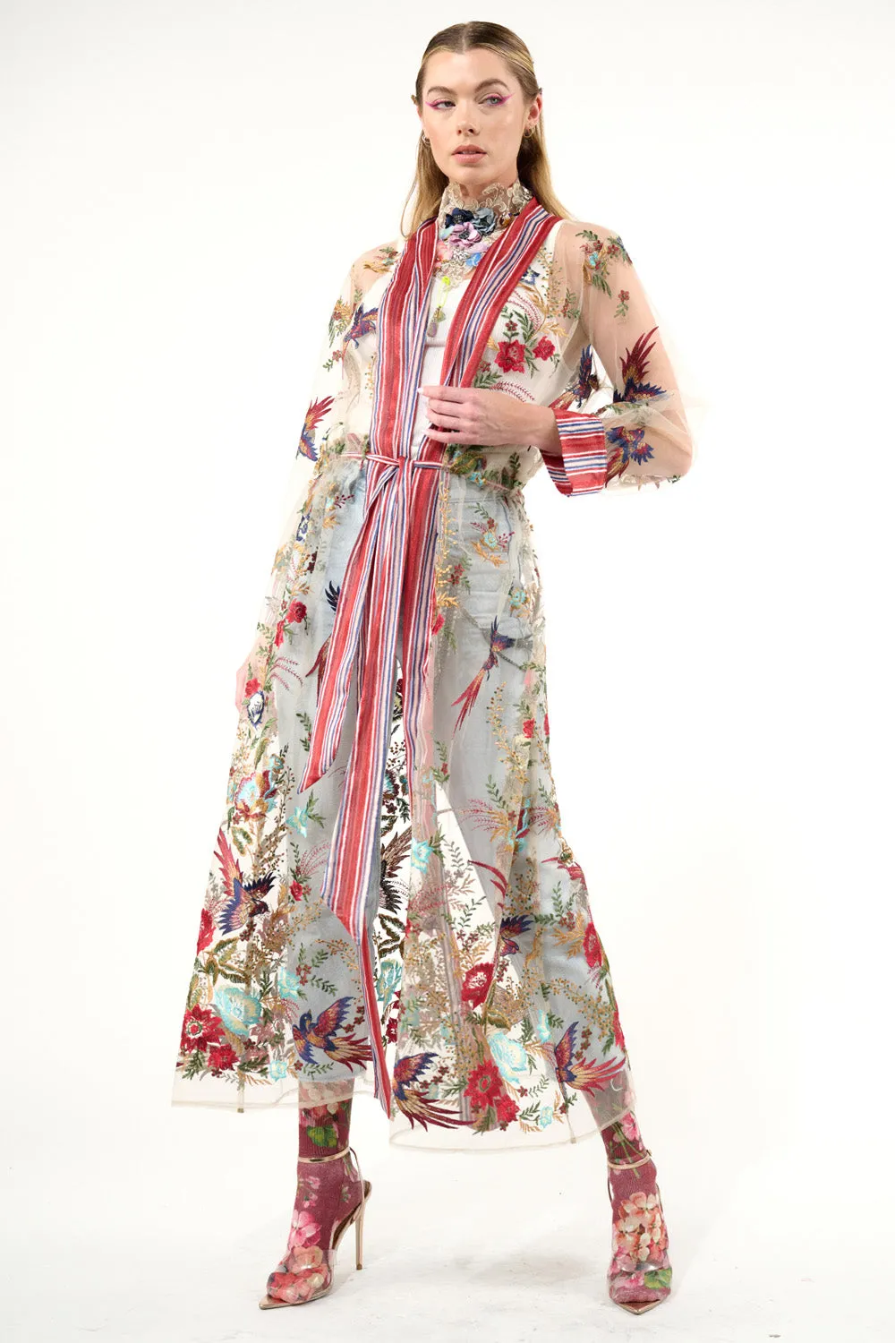 Jade Embroidered Mesh Duster sold by Aratta product image thumbnail 3