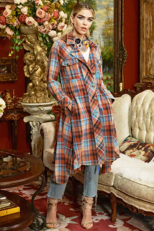 Sweet November Plaid Trench Coat sold by Aratta