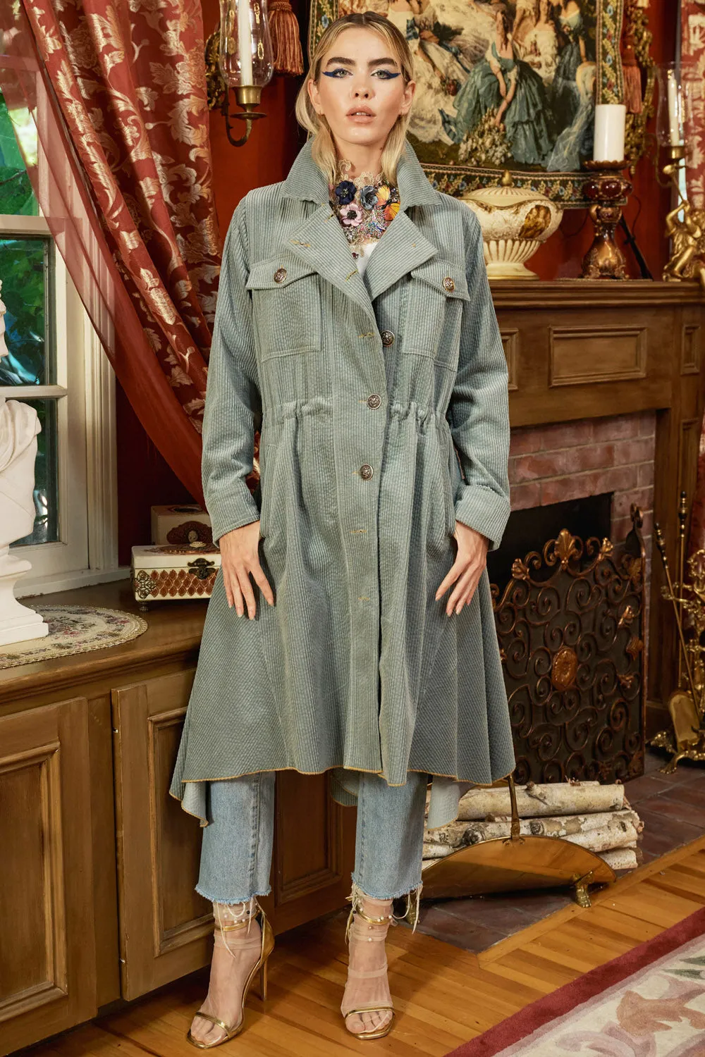 Sweet November Corduroy Trench Coat sold by Aratta