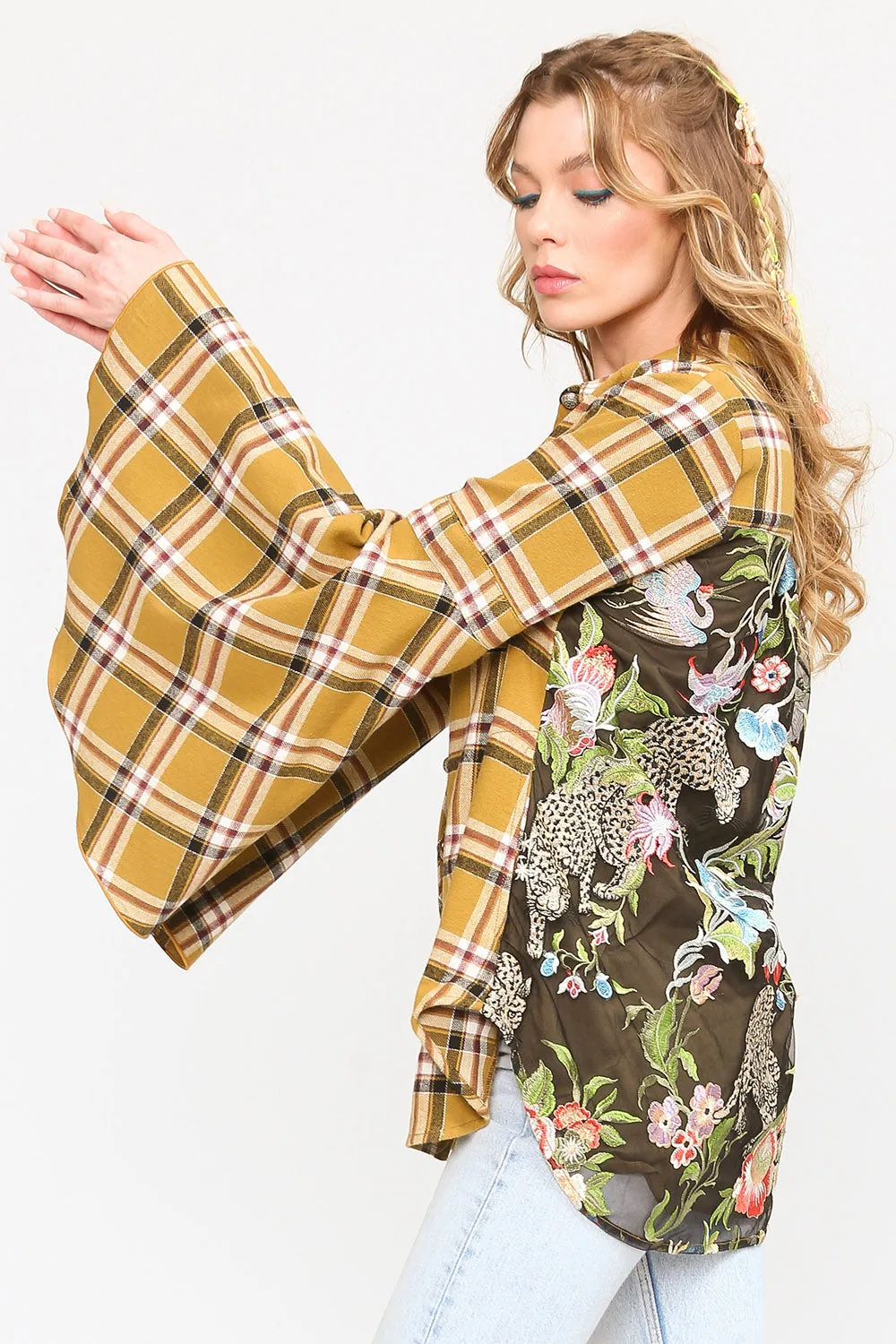 Siri Plaid Shirt sold by Aratta