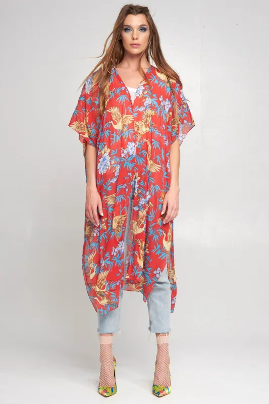 Lady Bird Hand Embellished Kimono sold by Aratta