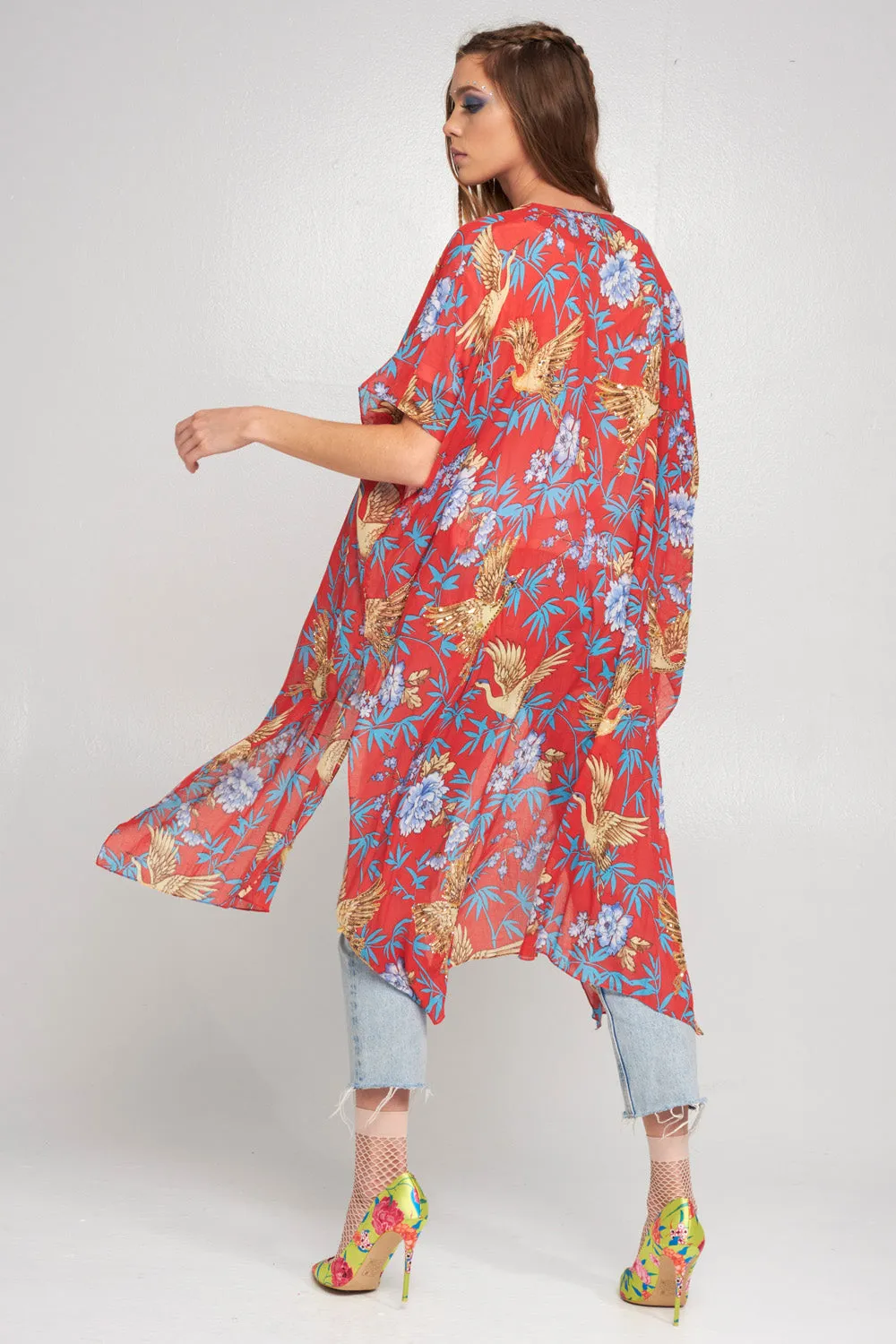 Lady Bird Hand Embellished Kimono sold by Aratta product image thumbnail 2