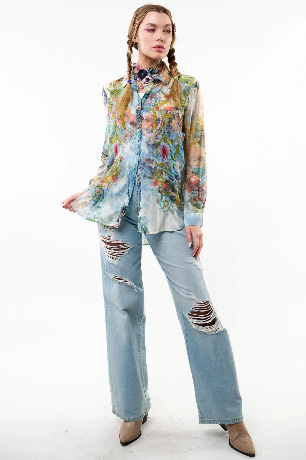 Valeria Embroidered Shirt sold by Aratta product image thumbnail 5