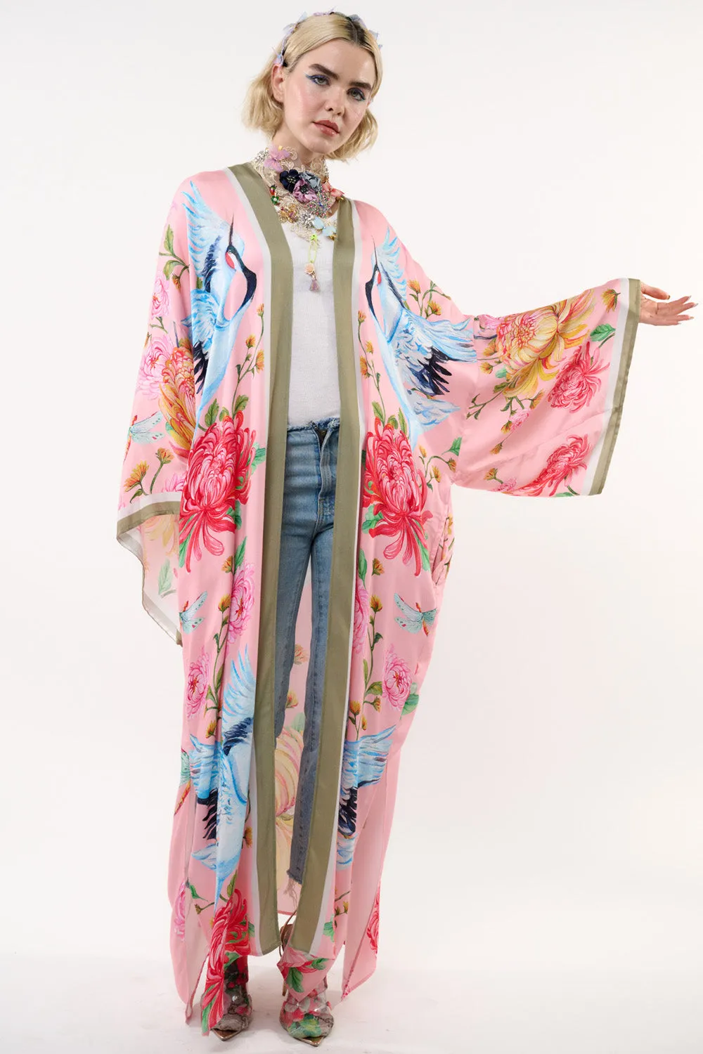 The Legend Of The Crane Maxi Kimono sold by Aratta product image thumbnail 4