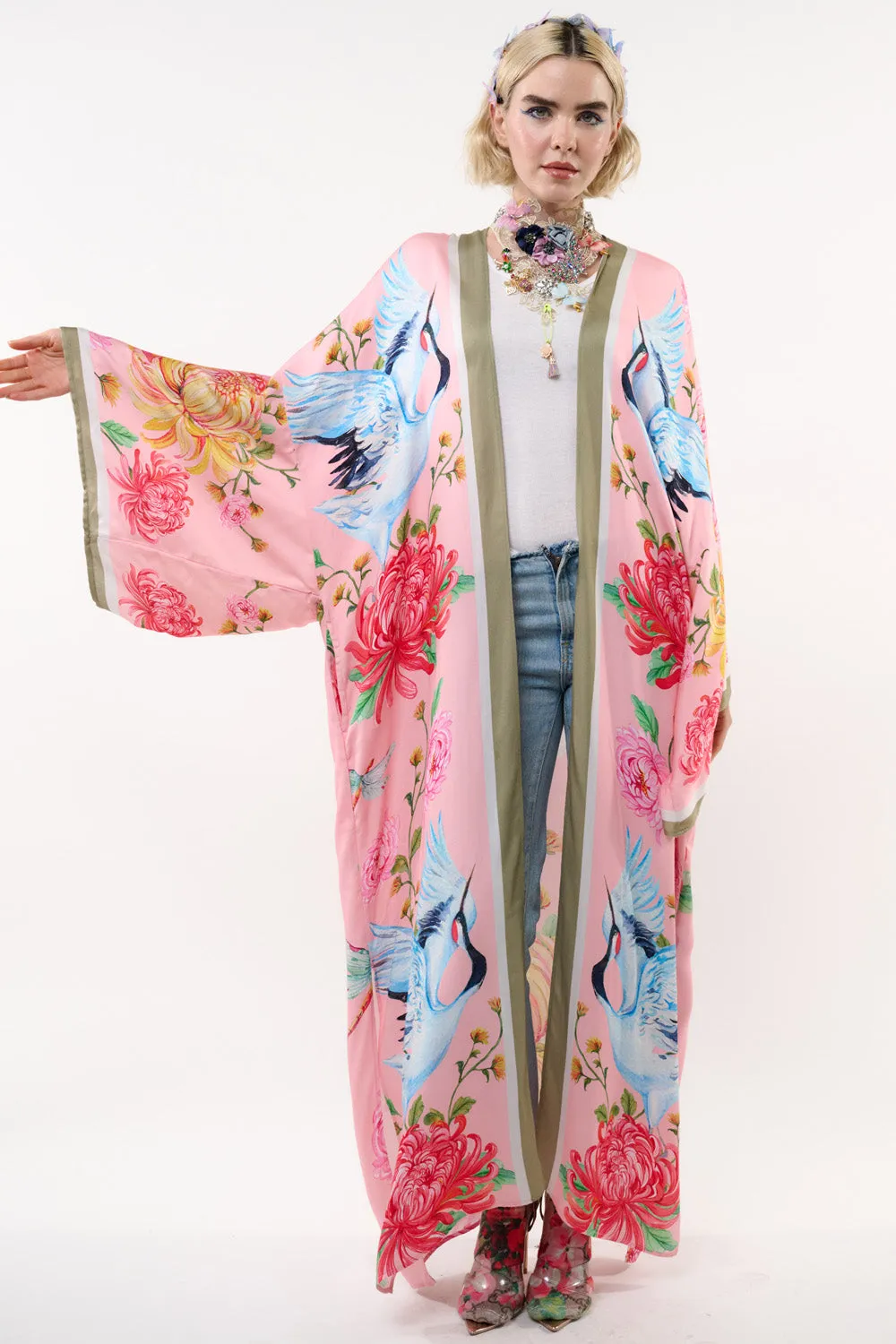The Legend Of The Crane Maxi Kimono sold by Aratta product image thumbnail 3