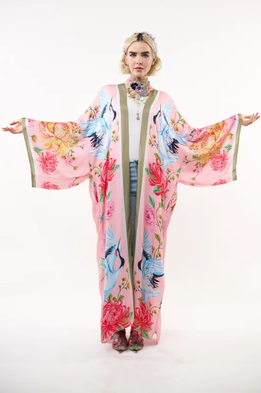 The Legend Of The Crane Maxi Kimono sold by Aratta