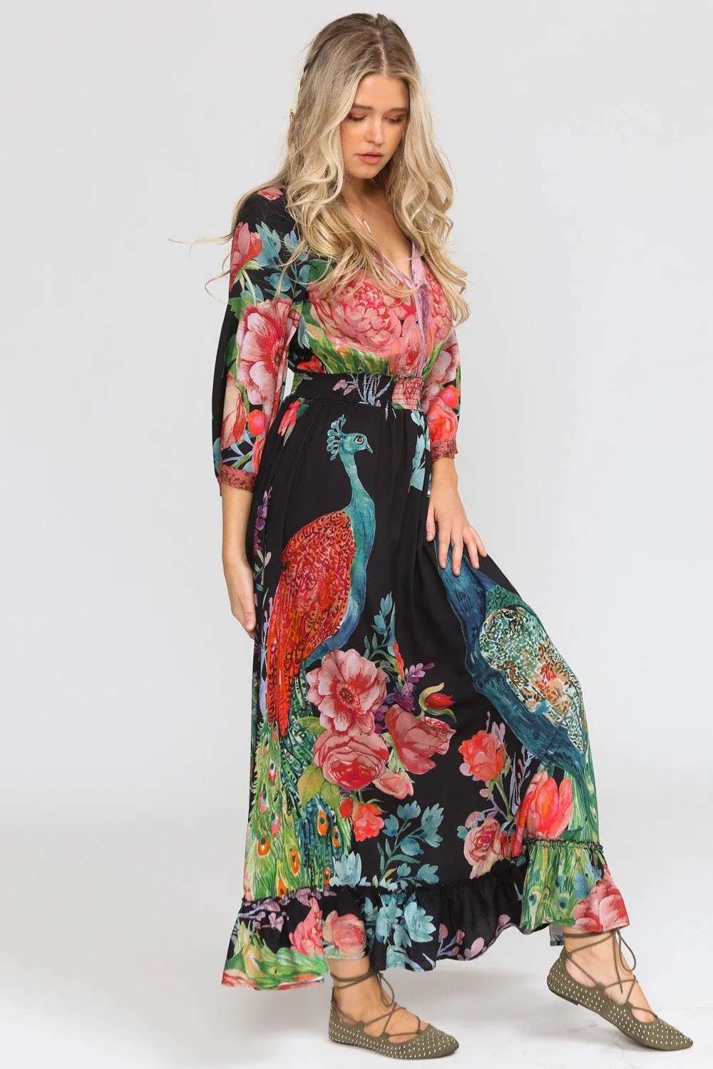 Peacock Paradise Maxi Dress sold by Aratta product image thumbnail 5