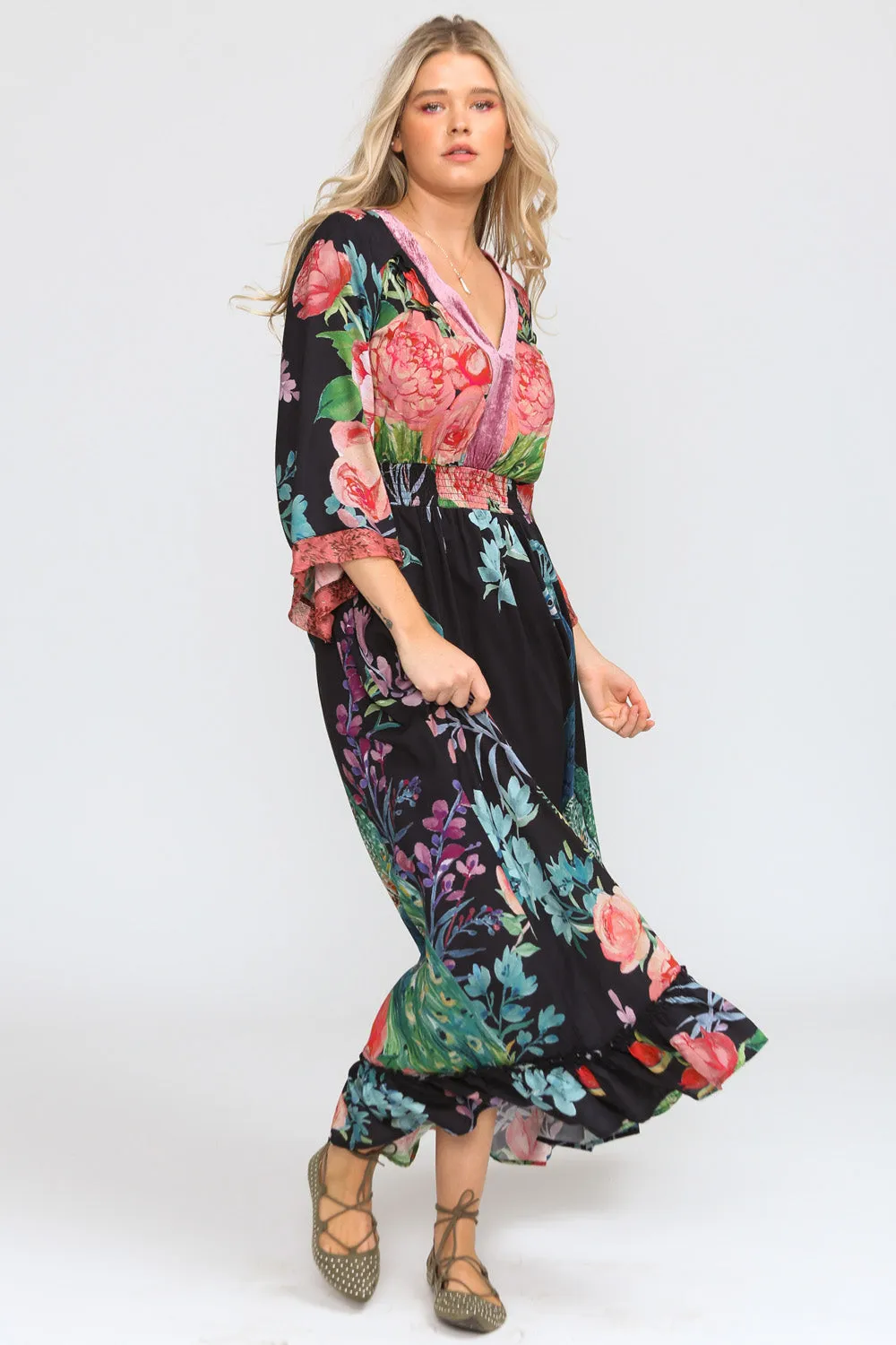 Peacock Paradise Maxi Dress sold by Aratta product image thumbnail 4