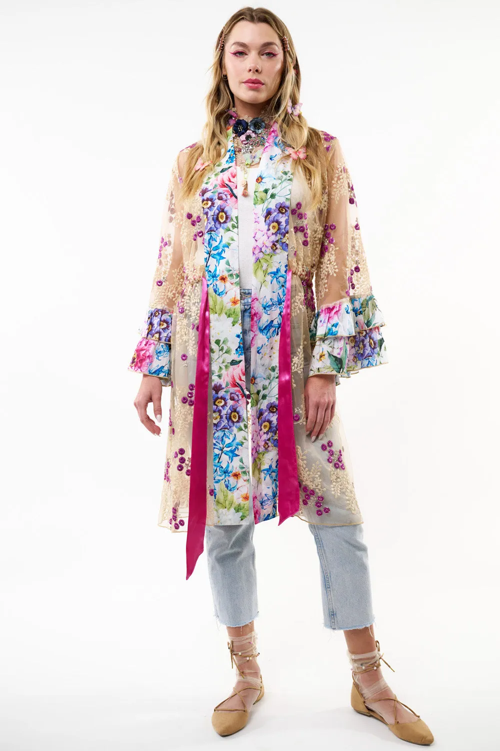 Ibiza Embellished Mesh Kimono sold by Aratta product image thumbnail 2