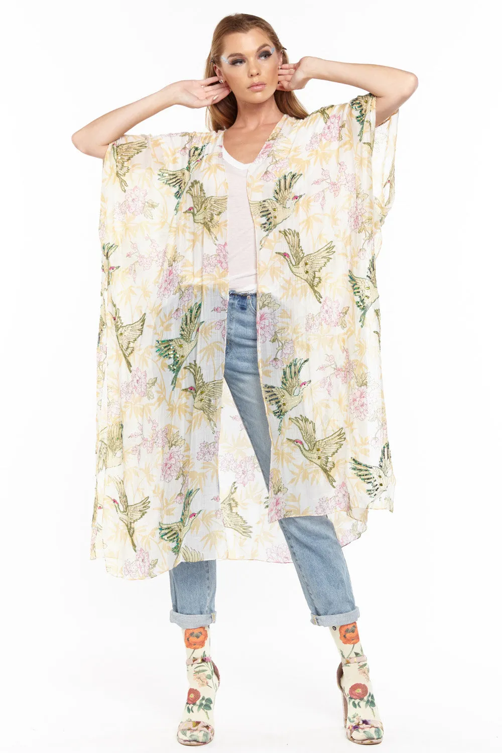 Dream Island Hand Embellished Kimono sold by Aratta product image thumbnail 2