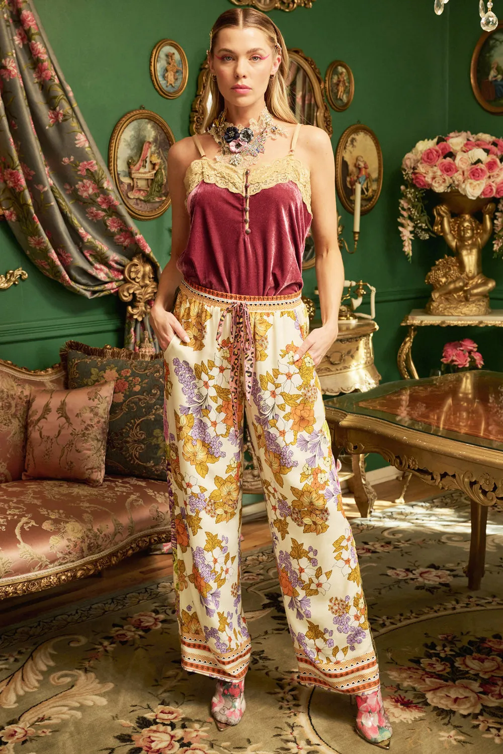 Golden Aurela Pants sold by Aratta