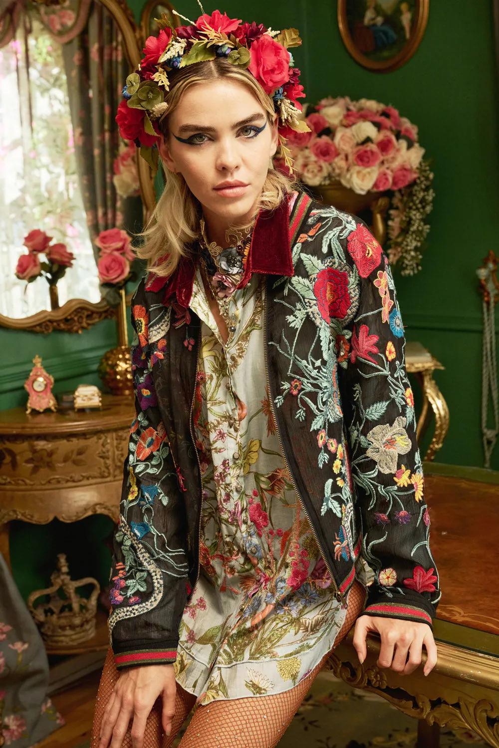 Bellezza Embroidered Jacket sold by Aratta