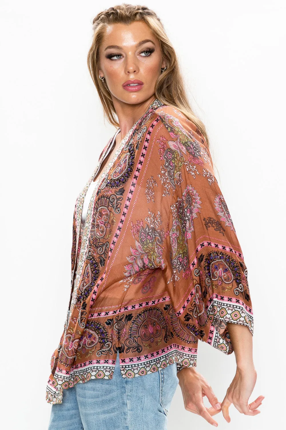 Amelia Hand Beaded Kimono sold by Aratta product image thumbnail 3