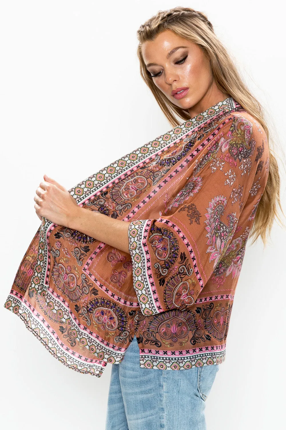 Amelia Hand Beaded Kimono sold by Aratta product image thumbnail 4