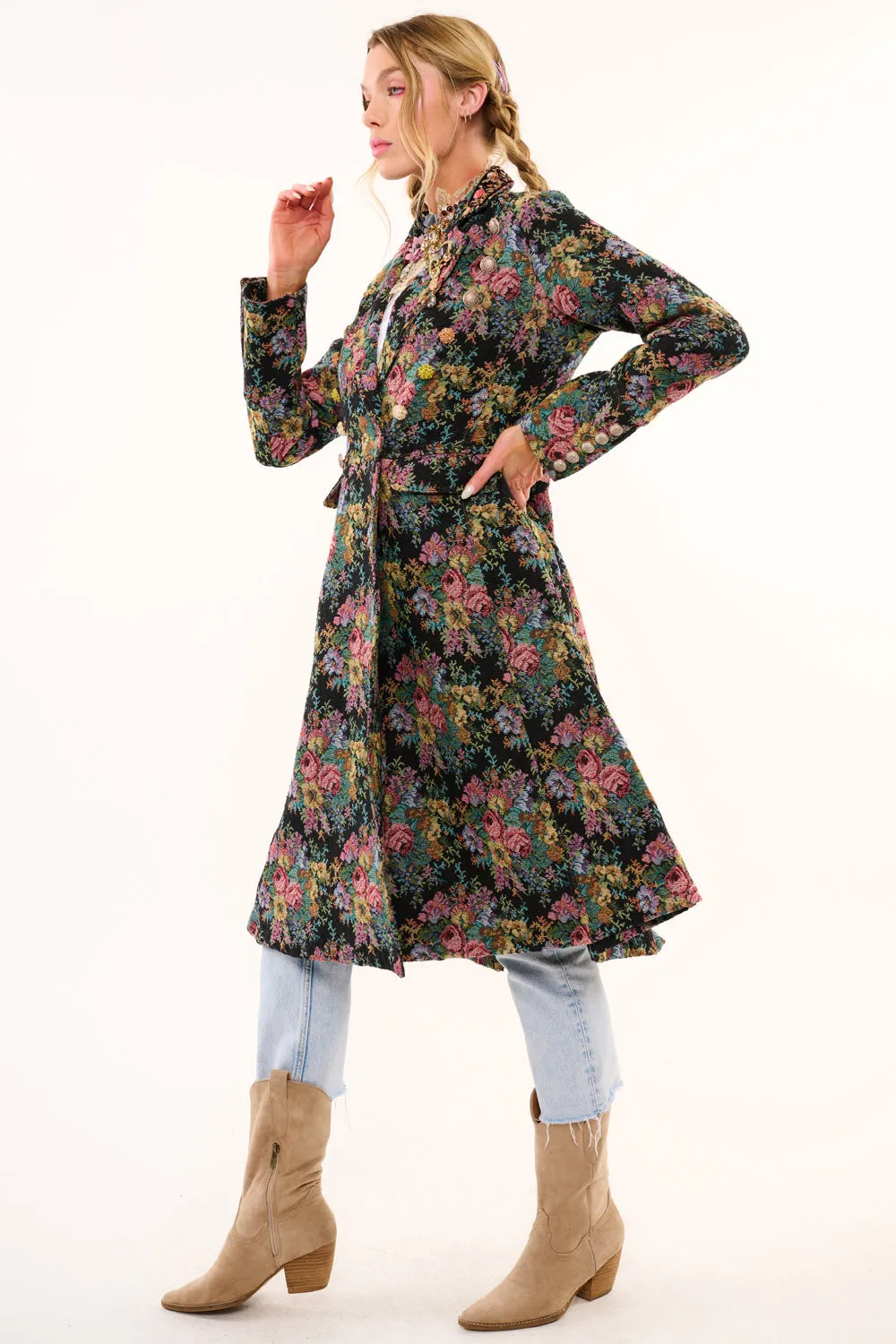 Enchanted Nature Jacquard Coat sold by Aratta product image thumbnail 5
