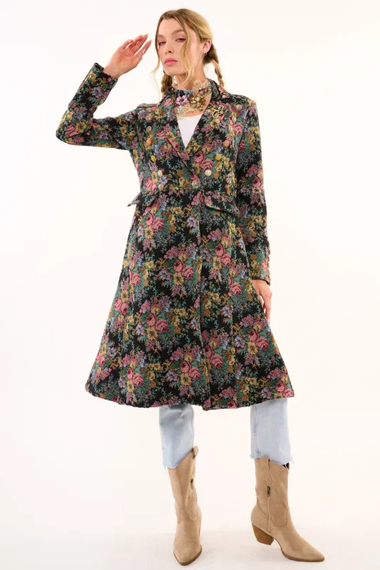Enchanted Nature Jacquard Coat sold by Aratta