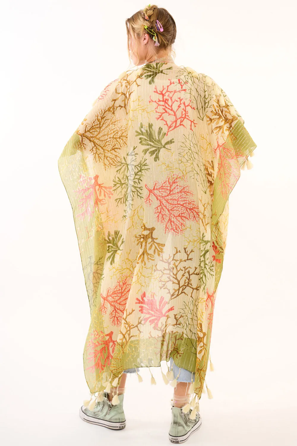 Coral Fields Kimono sold by Aratta product image thumbnail 4