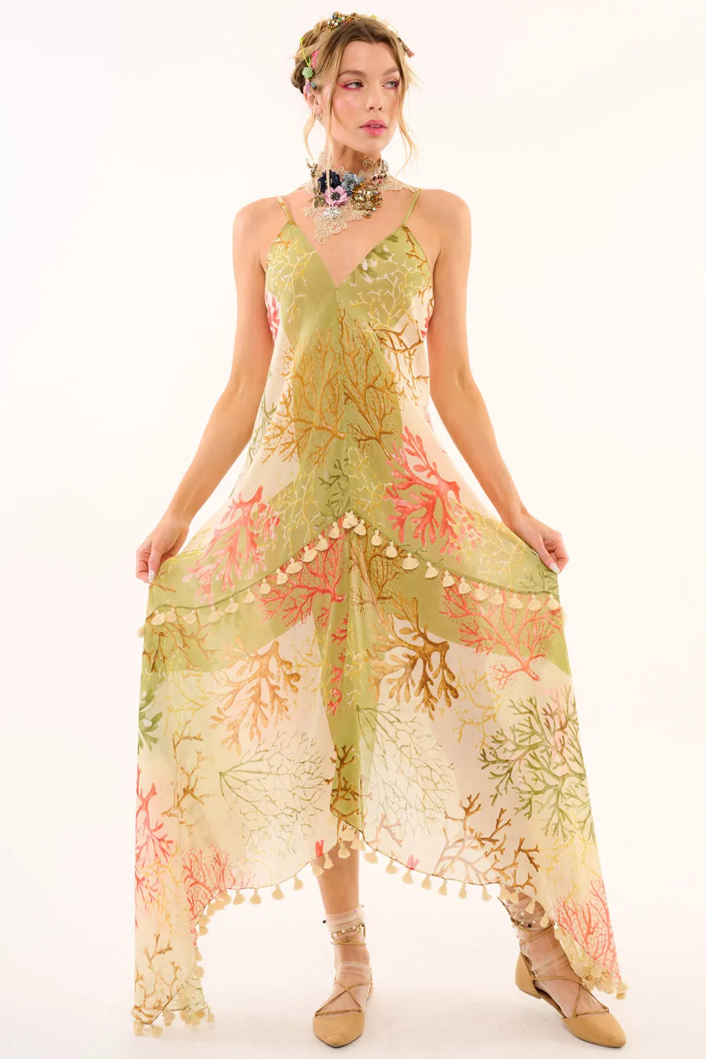 Coral Fields Dress sold by Aratta