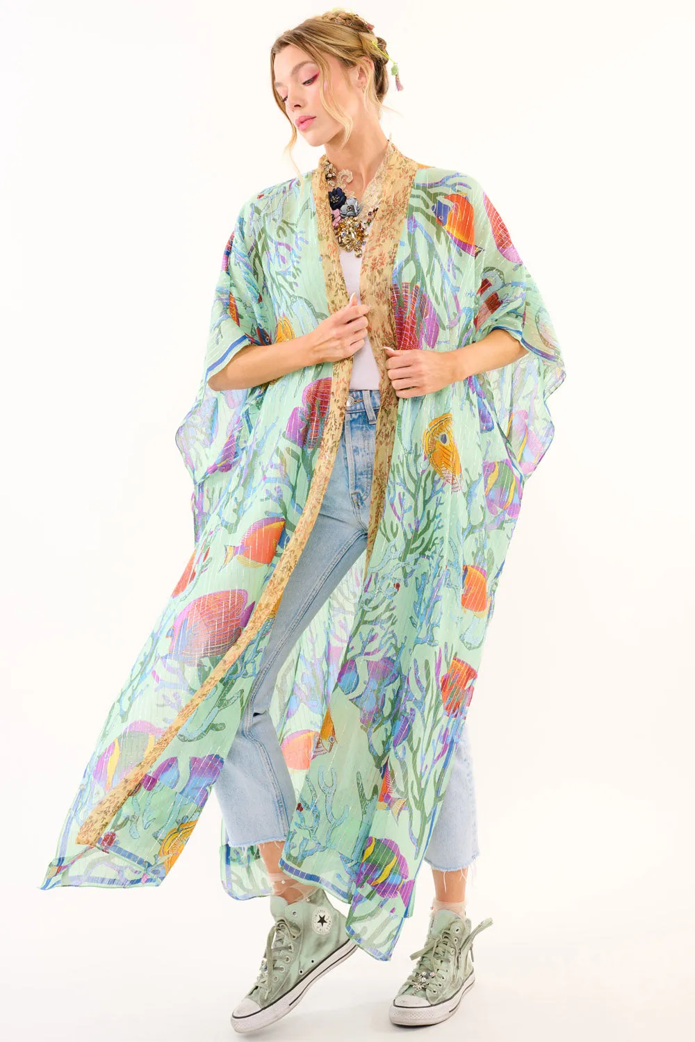 Ocean Breeze Kimono sold by Aratta