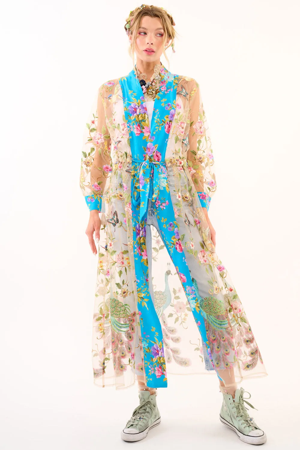 Garden of Eden Embroidered Mesh Duster sold by Aratta product image thumbnail 2