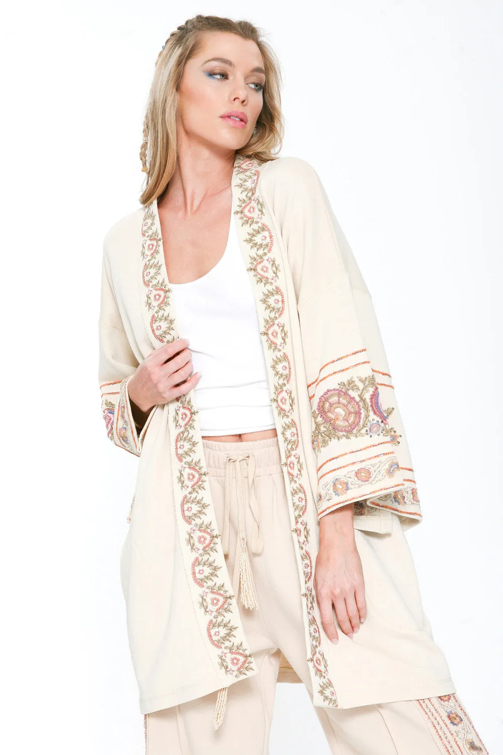 Juliette Embellished French Terry Kimono Jacket sold by Aratta product image thumbnail 3