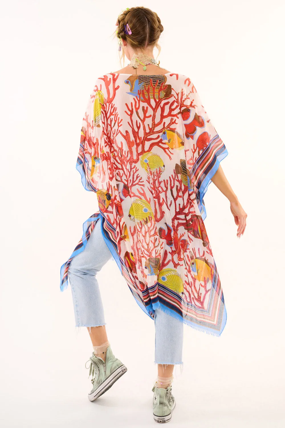 Sea of Belief Hand Embellished kimono sold by Aratta product image thumbnail 4