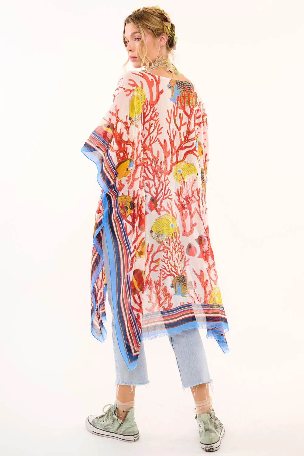 Sea of Belief Hand Embellished kimono sold by Aratta product image thumbnail 5