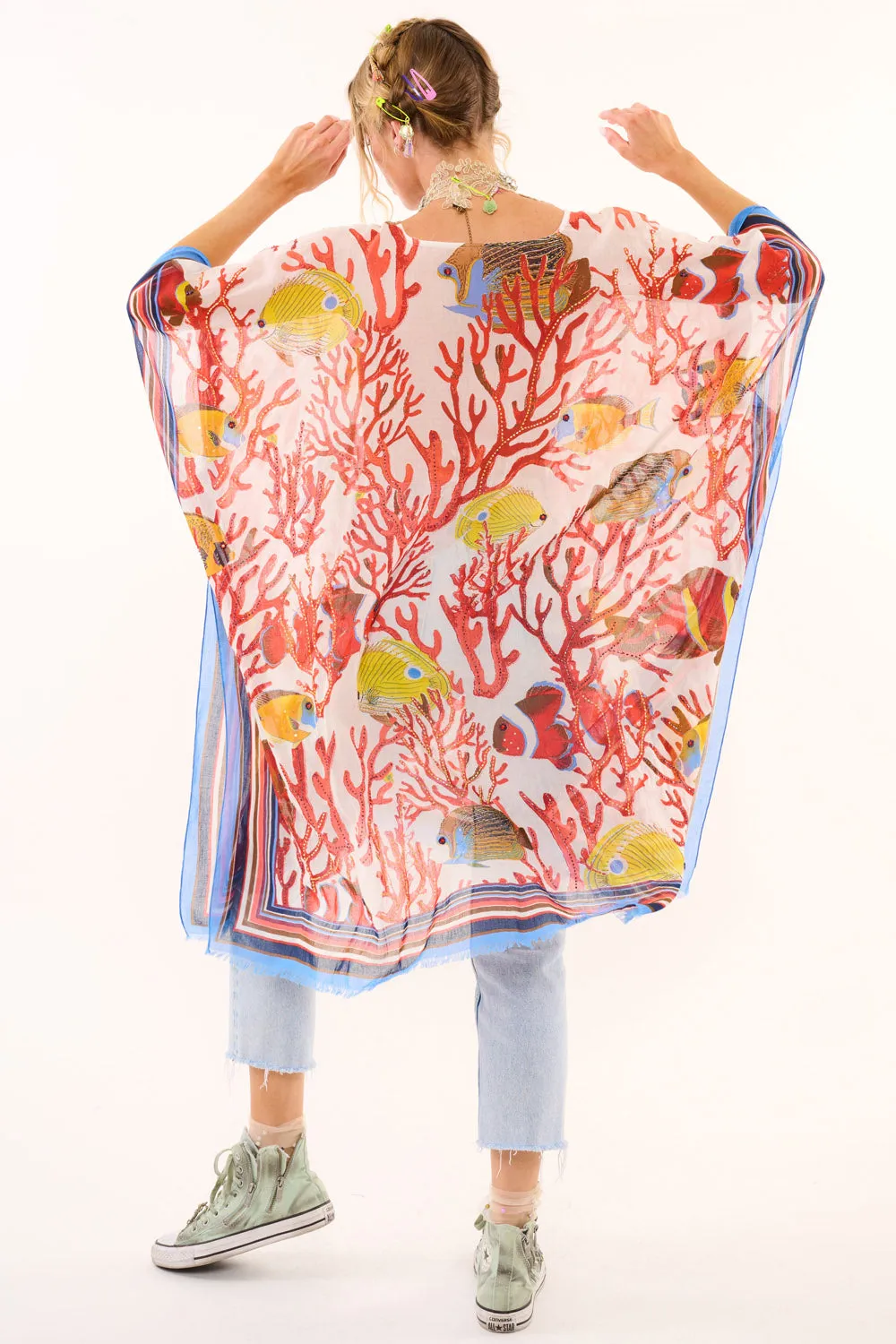 Sea of Belief Hand Embellished kimono sold by Aratta product image thumbnail 2