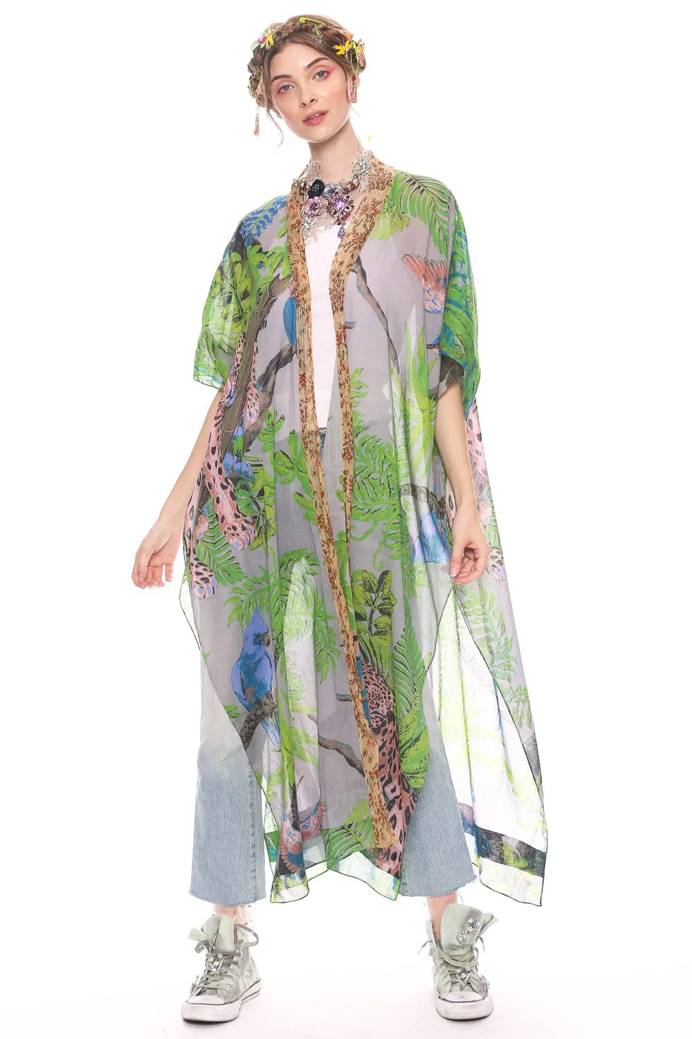 Wild Nights Maxi Kimono sold by Aratta