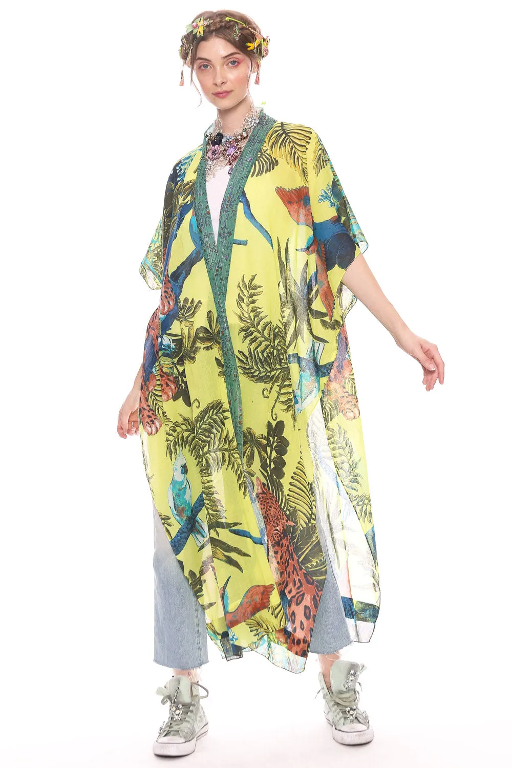Wild Nights Maxi Kimono sold by Aratta