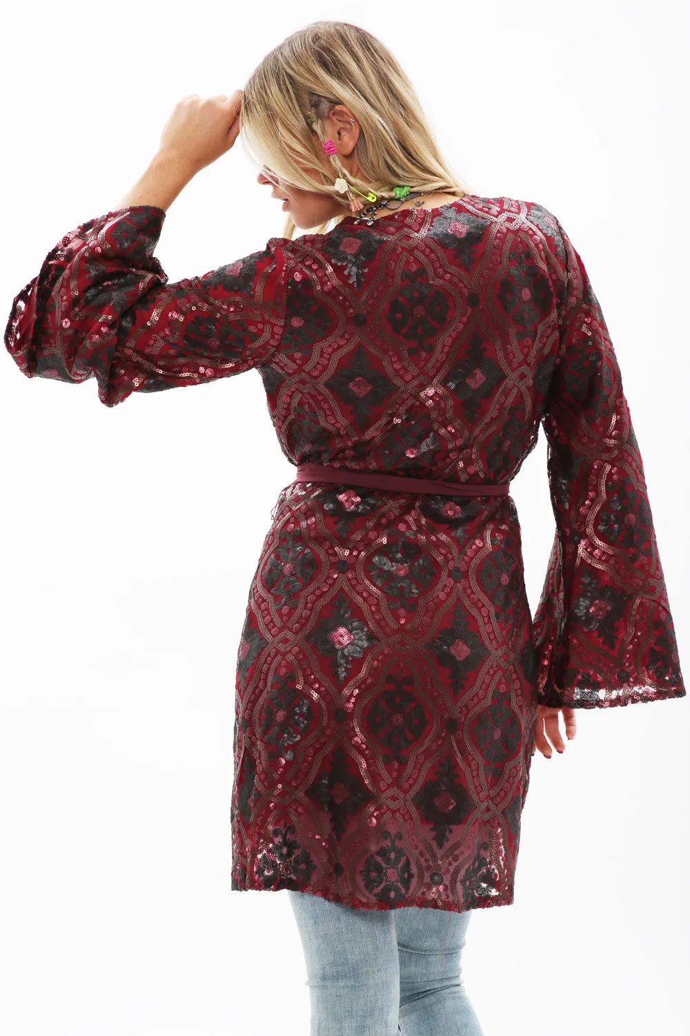 Cocktail Party Wrap Mini Dress sold by Aratta product image thumbnail 3