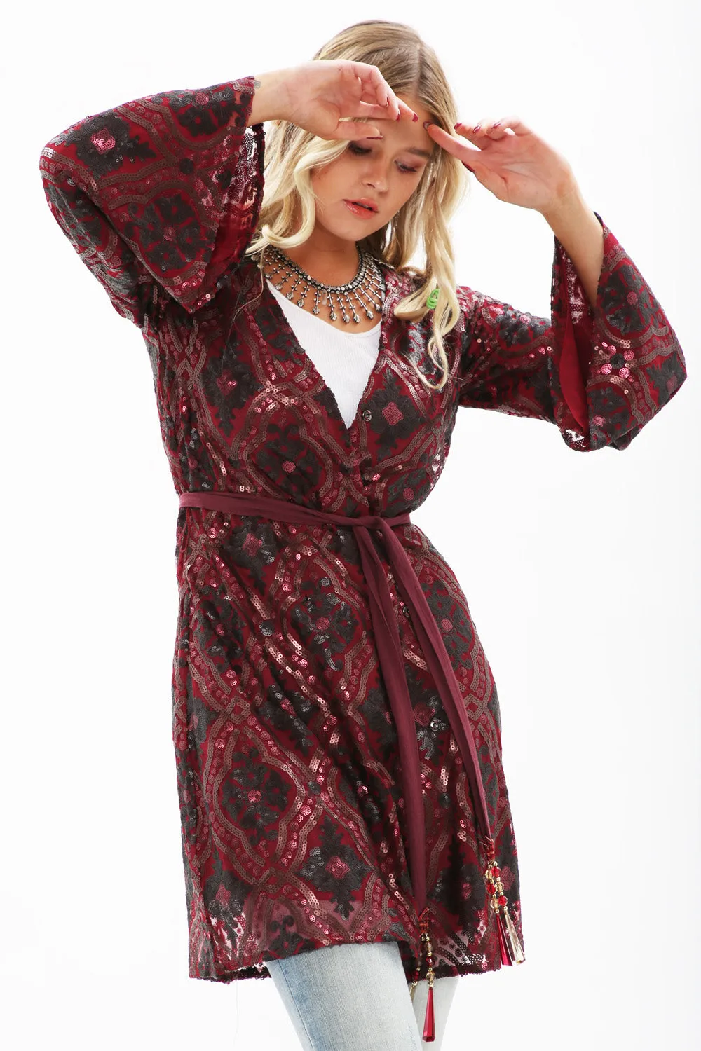 Cocktail Party Wrap Mini Dress sold by Aratta product image thumbnail 2