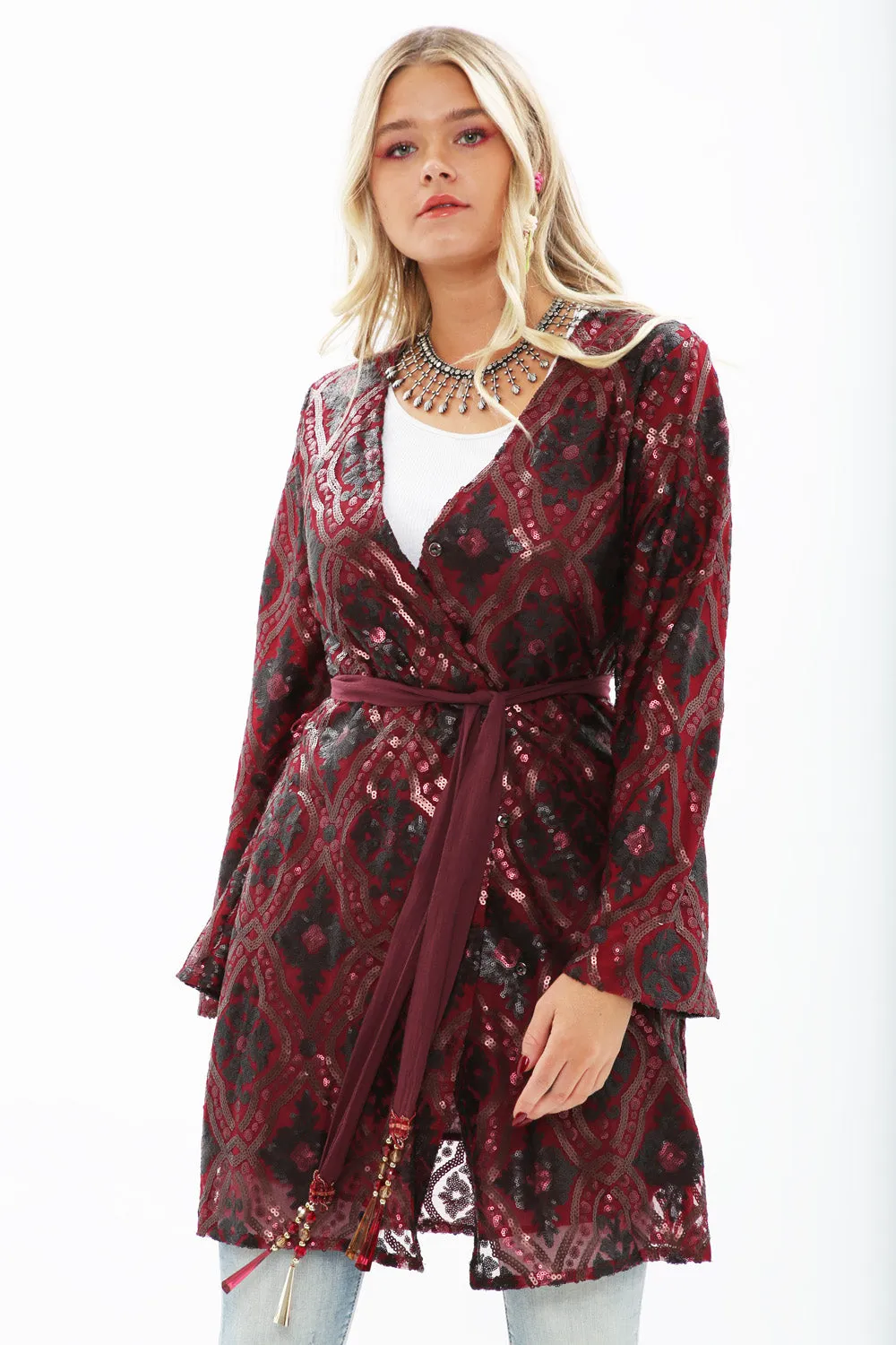 Cocktail Party Wrap Mini Dress sold by Aratta