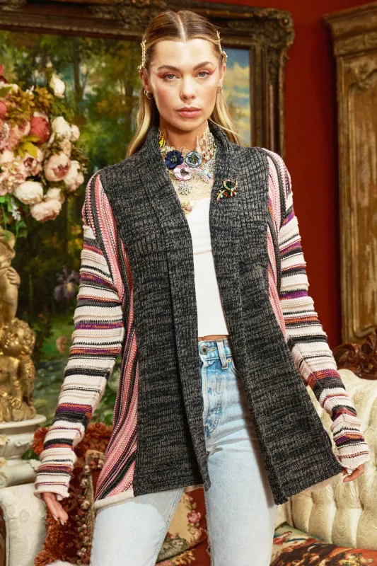 Red Stripe Cardigan sold by Aratta