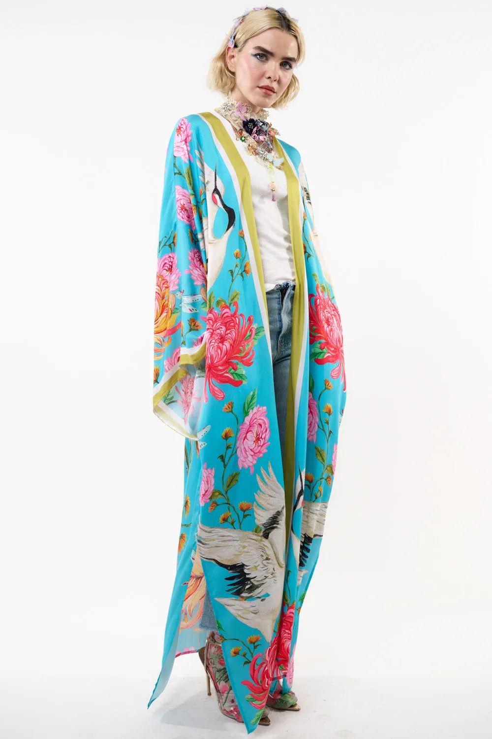 The Legend Of The Crane Maxi Kimono sold by Aratta product image thumbnail 5