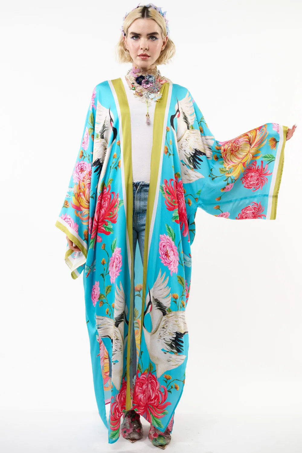 The Legend Of The Crane Maxi Kimono sold by Aratta product image thumbnail 3