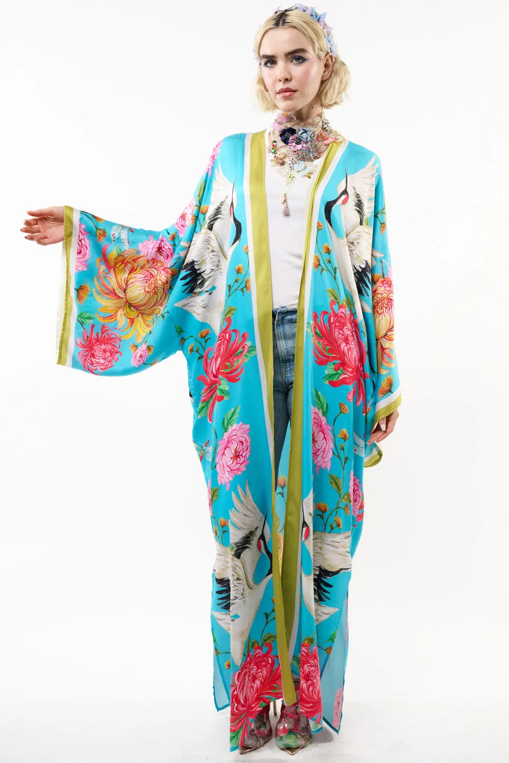 The Legend Of The Crane Maxi Kimono sold by Aratta product image thumbnail 2