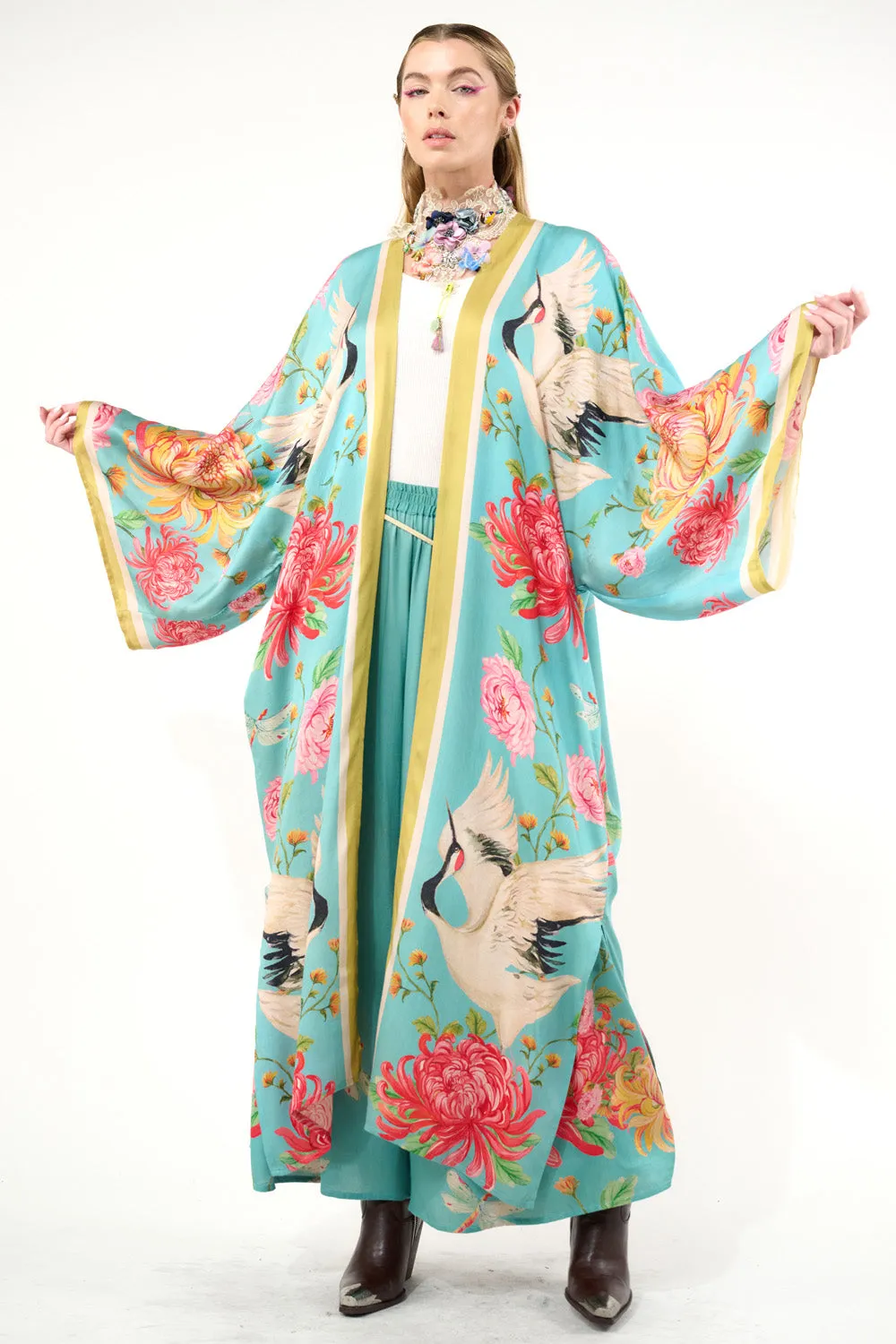 The Legend Of The Crane Maxi Kimono sold by Aratta product image thumbnail 2