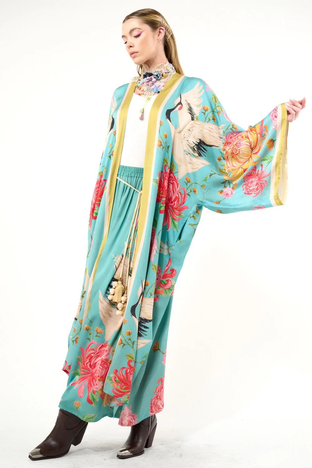 The Legend Of The Crane Maxi Kimono sold by Aratta product image thumbnail 5