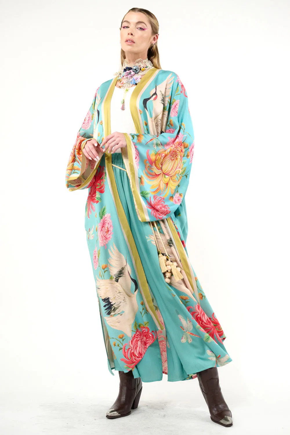 The Legend Of The Crane Maxi Kimono sold by Aratta product image thumbnail 4