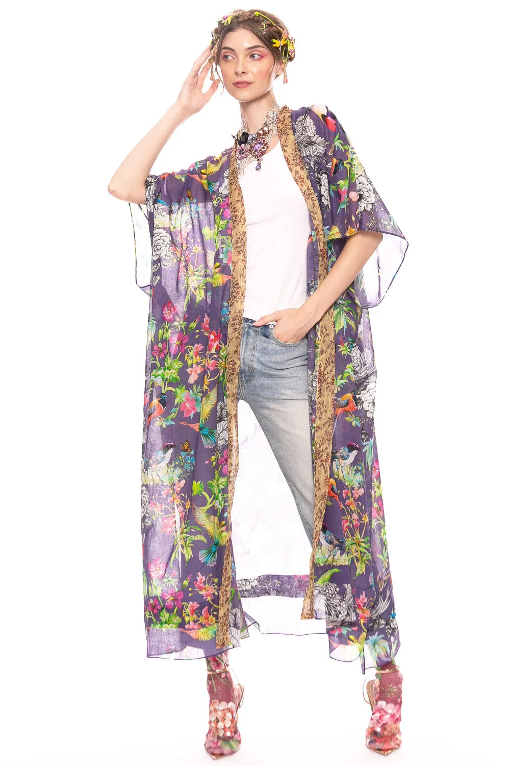 Dreaming of Paradise Kimono sold by Aratta