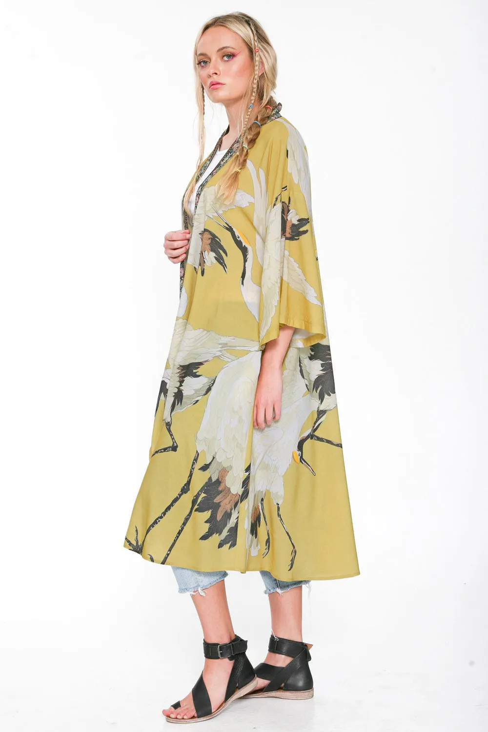 Story of the Crane Kimono sold by Aratta product image thumbnail 3