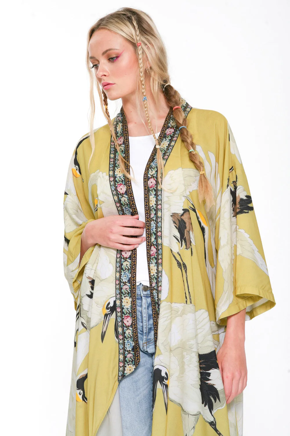 Story of the Crane Kimono sold by Aratta product image thumbnail 4