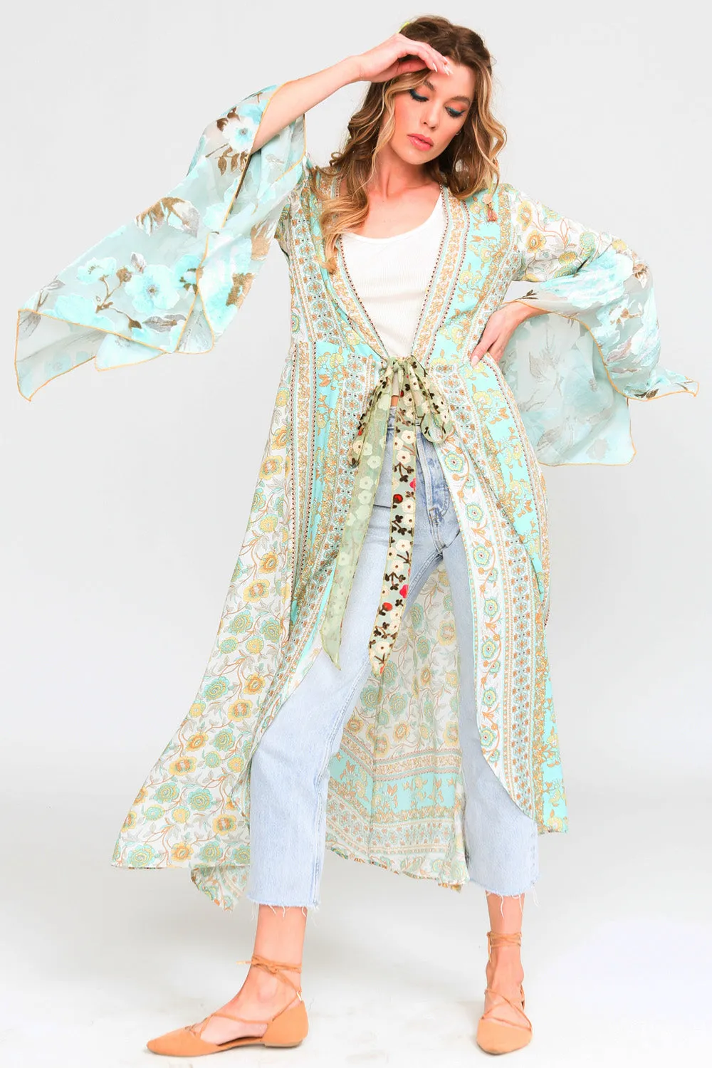 Forever Lilies Kimono sold by Aratta