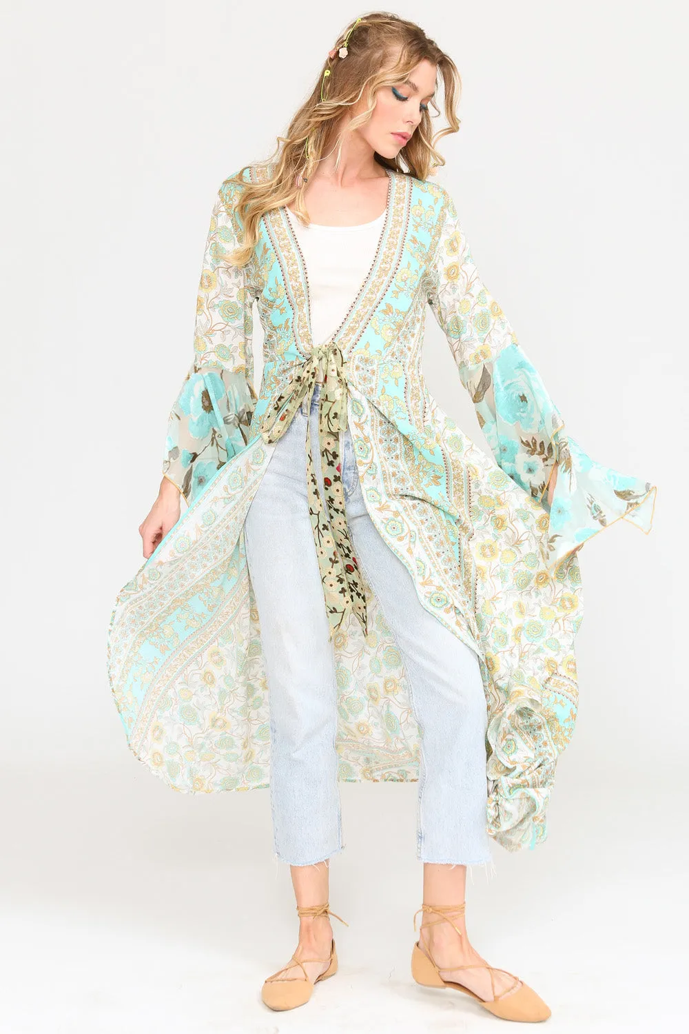 Forever Lilies Kimono sold by Aratta product image thumbnail 2